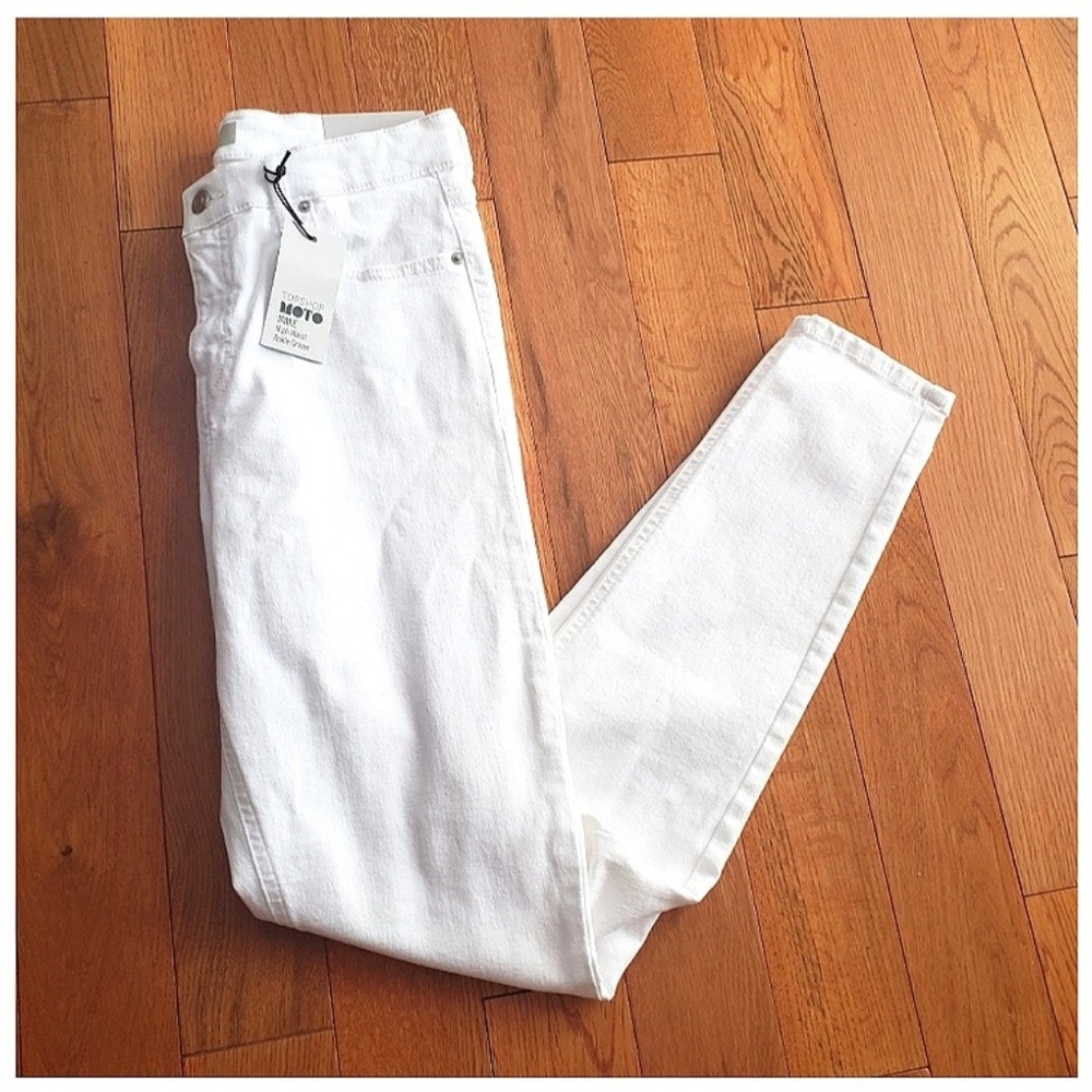 NWT Topshop Moto White High Waist Ankle Pants